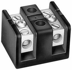 Series 100 Barrier Terminal Blocks Rating: 115A, 600V : -6 poles Wire Range: #-1 AWG CU / #-8 AWG AL Torque Rating: 0-50 in-lb.
