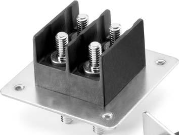F706 Series Filtered Terminal Blocks Ratings: 115A, 00VDC. Center Spacing: 0.750" (19.05mm) Wire Size: # -8 AWG CU Thread Size: 1/ - 8* Torque Rating: 6 in-lb. Operating Temperature: 55 C to +5 C.