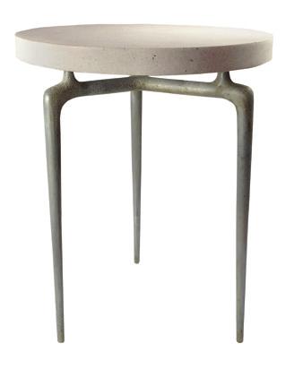 5 DIAMETER X 28 H RAY SIDE TABLE- ROUND CAST ALUMINUM BASE W/RESIN TOP 6.