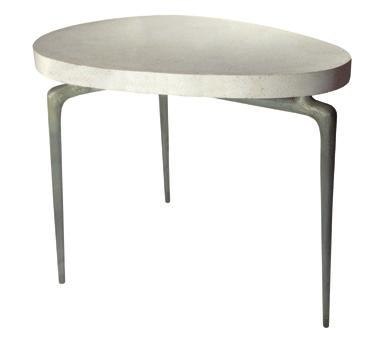 DISTRESSED CHARCOAL, DISTRESSED DRIFTWOOD TOP METAL: ALUMINUM HAMMERED BASE: