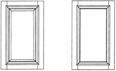 Applied Moulding Design Series Applied Moulding Design Mouldings are dimensional for a 3/8 inside edge, and are only available in square top designs. F1-3/8 profile only for inside edge.