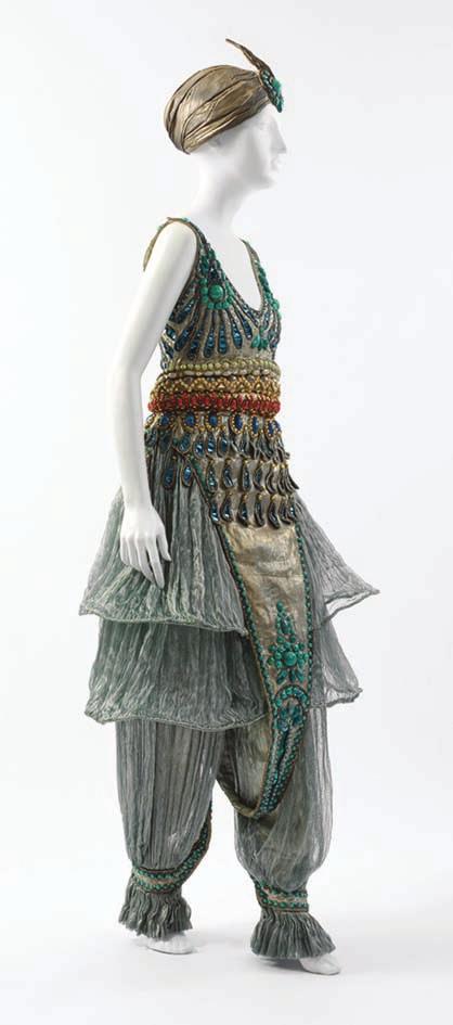 SECTION 2 DESIGN STUDIES (continued) Outfit (1911) designed by Paul Poiret Materials: silk decorated with blue metallic foil