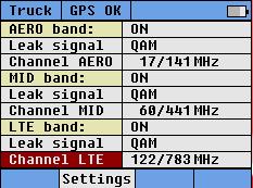 For Mid band, QAM, OFDM and Pilot/QAM are selectable options.
