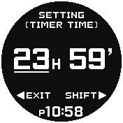 Setting a Start Time Using the Timer World Time City Setting 1. Hold down (A) for about two seconds, or press (A) and then press the rotary switch. This causes the hours to become underlined. 1. Press (D) to start the countdown.