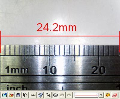 Use the metal ruler as a measurement base, the machine and the observation object of distance is 2.