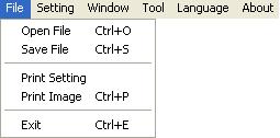 2. Main Toolbars The tool arranges the group and pursues to show, which include file, setup, window, tool, Language and select greatly about 5 of the choices altogether. 2.