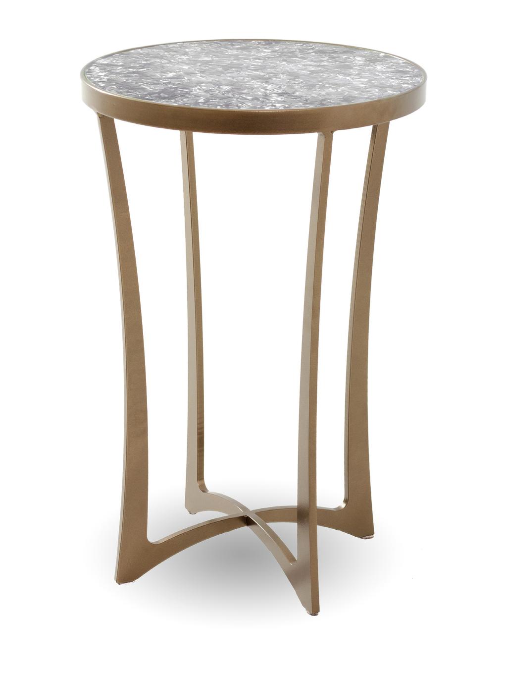 CF Finds Limited Edition Tops 7498 Limited Edition Lotus Drink Table with Pearl Glass top Table Dia.