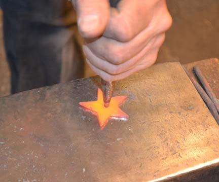 Cut out the star (using a chisel on