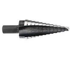 CUTTING TOOLS STEP DRILL 3 flatted shank Laser-marked for easy size identification. Made of industrial grade high-speed molybdenum steel. Drill up to /8 thick material.