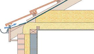 6.1.2 Design details: Pitched roofs Pitched roofs Typical ceiling level details Detail with exposed eaves Tiling battens on counter battens pulled taught over rafters to provide windproof layer 100mm