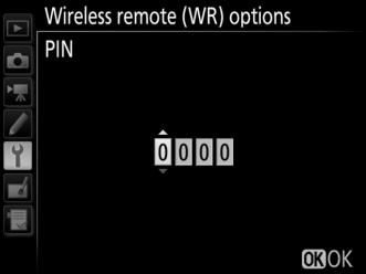 Wireless Remote (WR) Options G button B setup menu Adjust settings for optional WR-R10 wireless remote controllers and for optional radio-controlled flash units that support Advanced Wireless