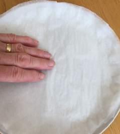 ake two or three sheets of kitchen towel and place on the plate so it covers as much as possible of it.