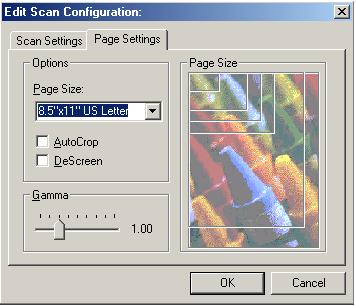 CONFIGURING THE SCANNER 29 5. Click the Page Settings tab to adjust the scan page settings. Page Size Choose a page size from the drop-down list.