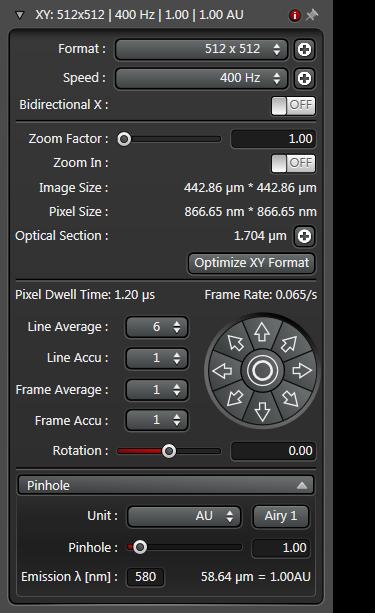 Acquisition Setup The Acquisition Mode parameters located on the left-hand side of the software display contain all the settings available for image optimization and collection. 1.