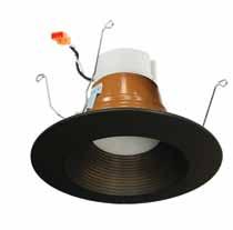Smart GBW LED etrofit Downlight Baffle, Bronze finish Nora Lighting's 5 /6" Prism Smart GBW LED etrofit downlights are culus listed for use in existing 5/6" IC housings manufactured by Nora and