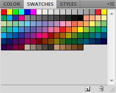 Swatches panel Visual display of colors from which