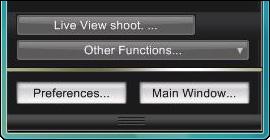 Click [Live View shoot]. 5 The [ Live View window] appears. Focus (p., p.). Click the [ ] button and begin shooting.