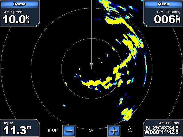 Using Radar Understanding the Cruising Screen Use the Cruising screen to view a full-screen image of the gathered radar information.