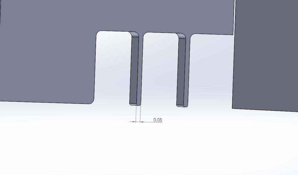 width. Tabs must be at least 2 times the material s thickness or 0.