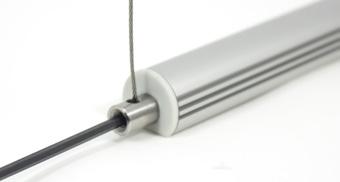 To install conductive and non-conductive ceiling mounts, tighten the stem bolt by hand until fully flush to the drywall.