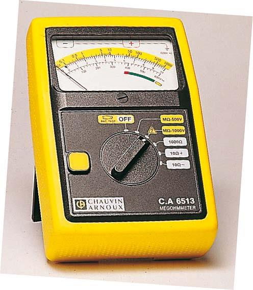 Digital insulation testers C.A 6511 & C.A 6513 > C.A 6511 z Simple to use z Rugged shockproof sheath z Insulation 500 V, continuity 200 ma > C.