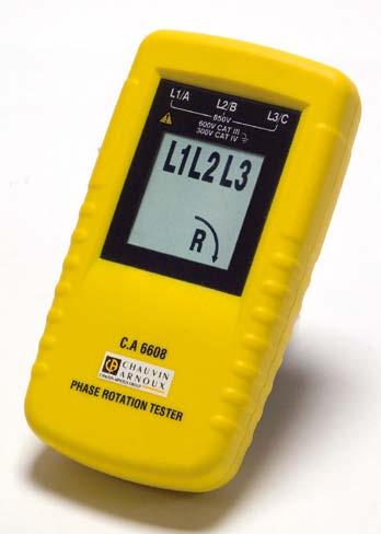 ELECTRICAL TESTING AND SAFETY Phase rotation and/or motor testers C.A 6608 & C.