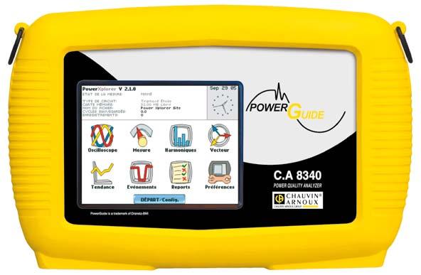 POWER, ENERGY AND DISTURBANCE Portables wattmeters with colour touch screen C.A 8340 & C.A 8342 State at delivery > C.A 8340 or C.