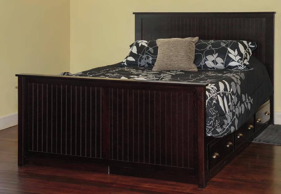 THE CONTEMPORARY COLLECTION Bedroom suite shown in onyx stain with satin nickel