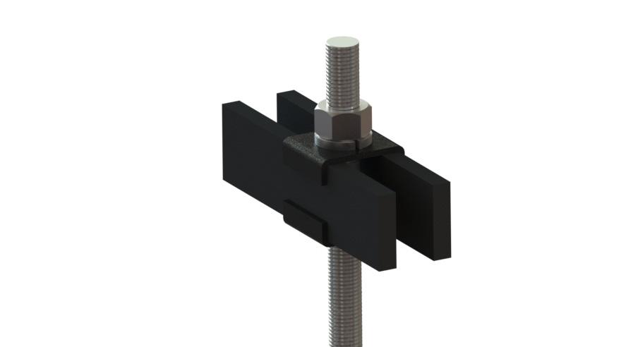 (Qty = 1) floor flange (Qty = 1) appropriate length of 2 pipe (Qty = 1) pipe cap, center drilled and tapped for a 5/8-11 threaded rod (BLTR440, not included) (Qty = 3) 5/8-11 hex nuts (Qty = 3) 5/8