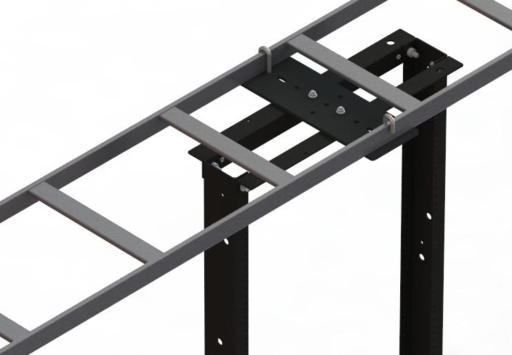 3 Channel Rack-to-Runway Mounting Plate Secures cable runway to the top of standard rack and universal rack. Mounts either parallel or perpendicular.