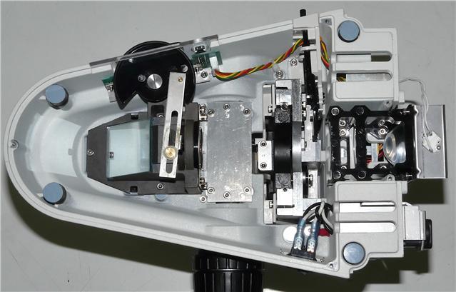 Photo. ottom of microscope with rear and bottom covers removed. Photo.