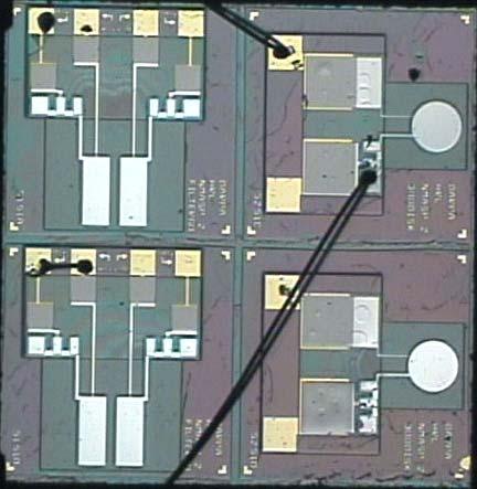 OSCILLATOR RESULTS In order to demonstrate the ability to utilize miniaturized MEMS-based quartz resonators for on-chip frequency standards, prototype oscillator circuits were modeled, fabricated,