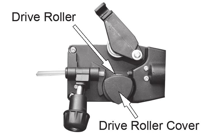 5. Pull the roller off the drive spindle. The groove size is stamped on the corresponding side of the roller.