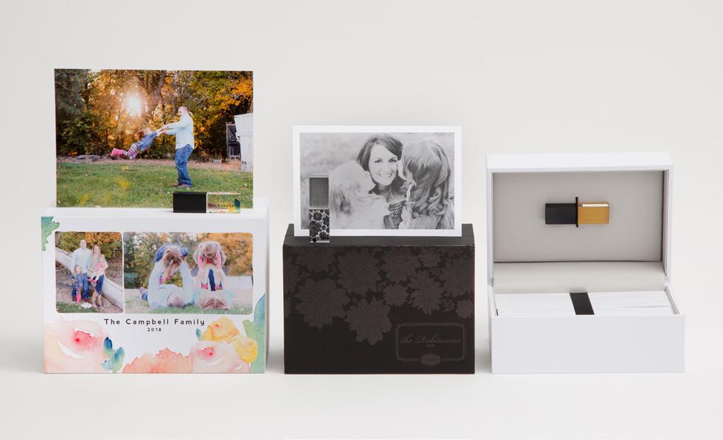 Slide Print Box + USB Get the best of both worlds and pair your Prints with a gorgeous Acrylic USB Drive in modern