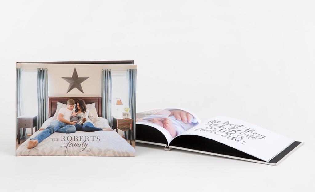 One-piece wraparound cover design Thin or thick page options for photographic and press papers More than 40 covers options including Acrylic, Cameo, Custom Cover,