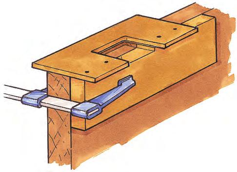 2.2 HINGE RECESSING Hinges can be recessed quickly and accurately with a light duty portable router fitted with a 1/2 diameter two flute cutter. 1. First construct a jig from MDF or plywood.