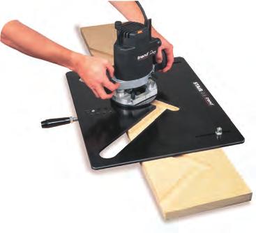 A guide bush is used for guiding the router around the template.