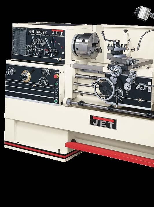 A loaded standard equipment package makes JET Large Spindle Bore Lathes the model of production proficiency.