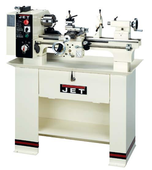 A JET Belt Drive Bench Lathe allows the operator to change between standard and metric gears quickly and easily to enhance productivity and efficiency, and create finely-shaped tapering with great