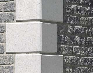 block appearance in a veneer stone.