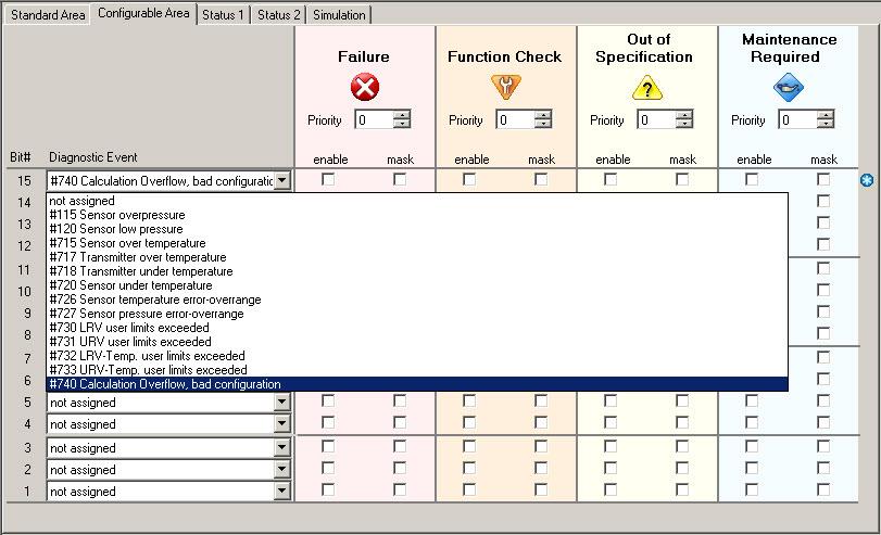 Status Configuration In addition to diagnostic data, FOUNDATION fieldbus also has mechanisms to indicate data quality. PV status can be labeled as Good, Bad, or Uncertain.