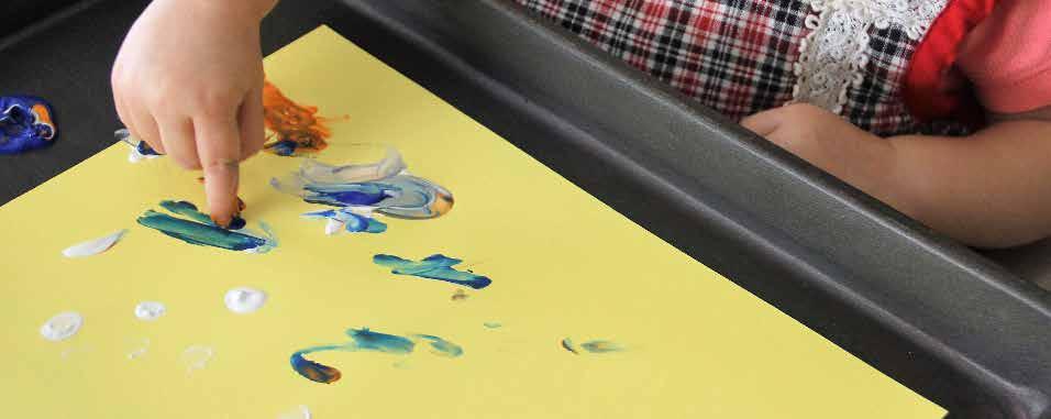 Classic Finger Painting paint paper baking sheet or tray (optional) Tape paper to a baking sheet. Squirt different colors of paint on the baking sheet.