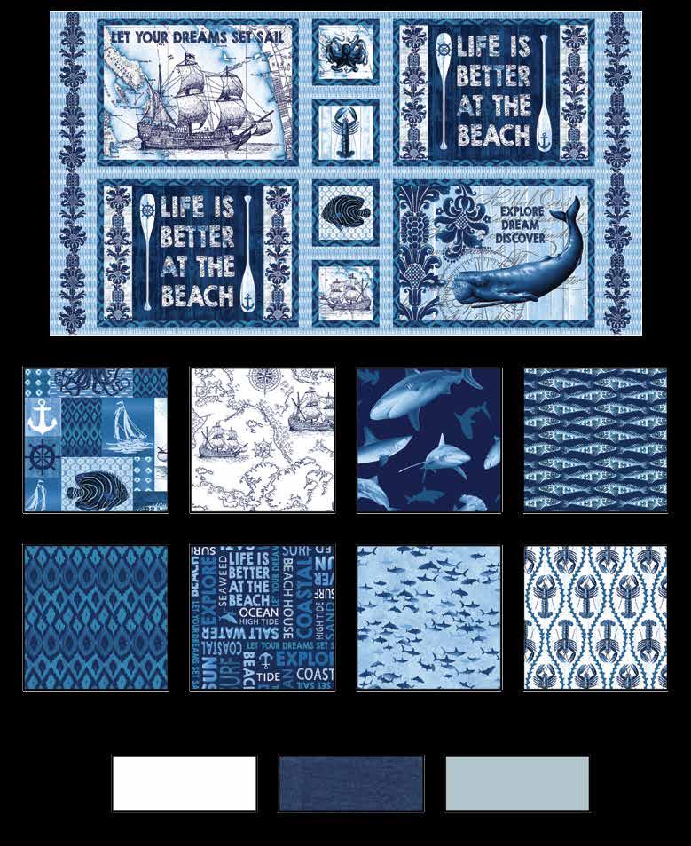 STUDIO e PROJECTS Page 2 of 6 Fabrics in the Collection locks - Indigo lue 3990-77 Patchwork -