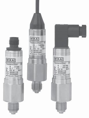 OEM Pressure Transmitters with Ceramic Sensor Type OC-1 Description OC-1 pressure transmitters incorporate the WIKA ceramic thick film sensor providing performance and economy for a wide range of OEM