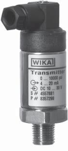 OEM Pressure Transmitters Type C-10 Applications Hydraulics and pneumatics Mechanical engineering General industrial applications Special Features Standard ranges from 0 100 INWC to 0 15,000 PSI