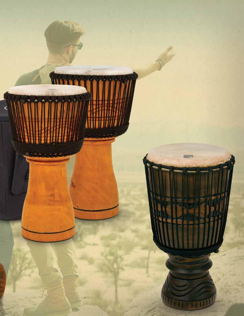 New Master Series Wood Djembes Like Toca s Origins Series, Master Series Wood Djembes are also expertly handcarved from a single piece of plantation grown mahogany.