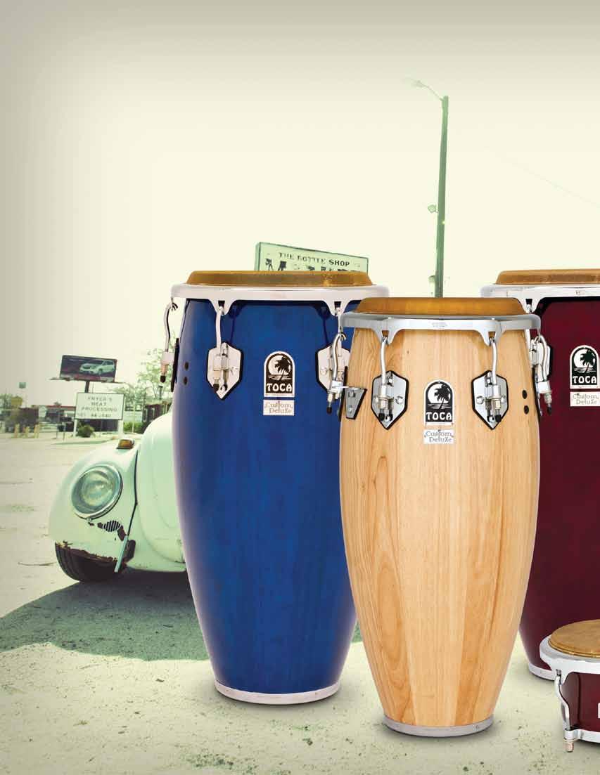 Custom Deluxe Congas and Bongos Toca s top-of-the-line Custom Deluxe Congas and Bongos have long been the choice of discerning pro percussionists.