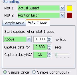 10.4 Using Auto Trigger Sampling In cases where an external controller is used to perform move profiles, such as in Position Control Mode using Pulse & Direction input, the Auto Trigger function will