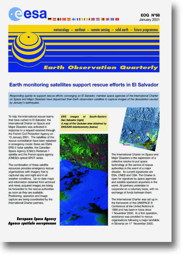 r bulletin 105 february 2001 ESA Newsletters E A RTH OBSERVATION QUART E R LY NO. 68 INCL.