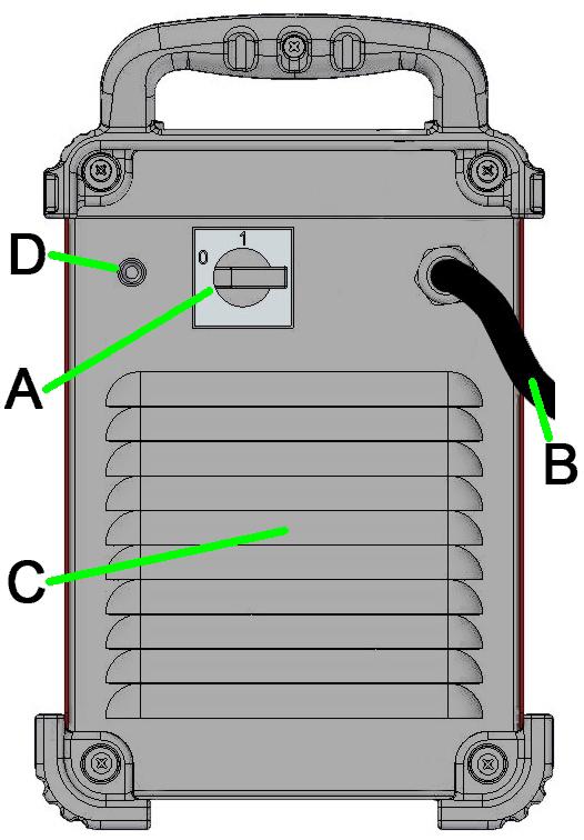 Connect the electrode cable to the (+) terminal and the work clamp to the (-) terminal. Insert the connector with the key lining up with the keyway and rotate approximately ¼ turn clockwise.